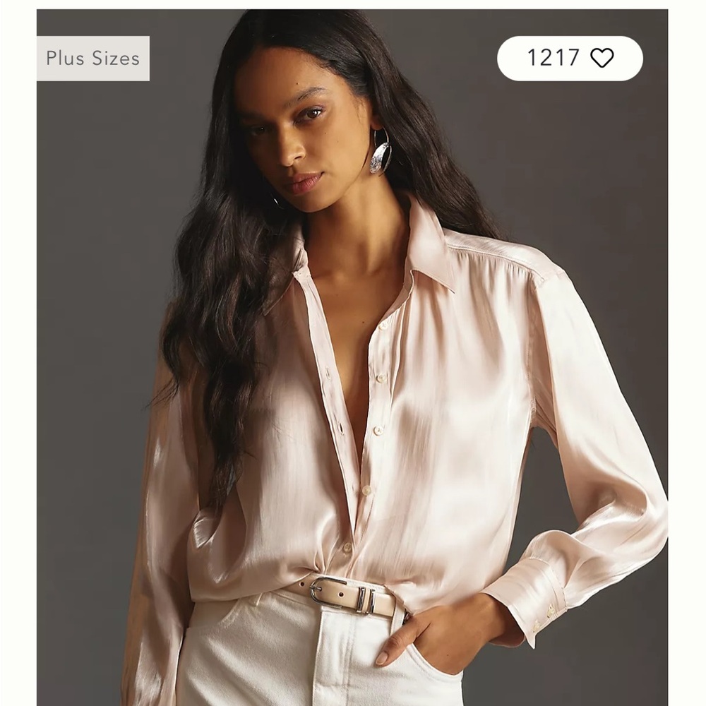 Anthropologie Champagne Button Down Shirt